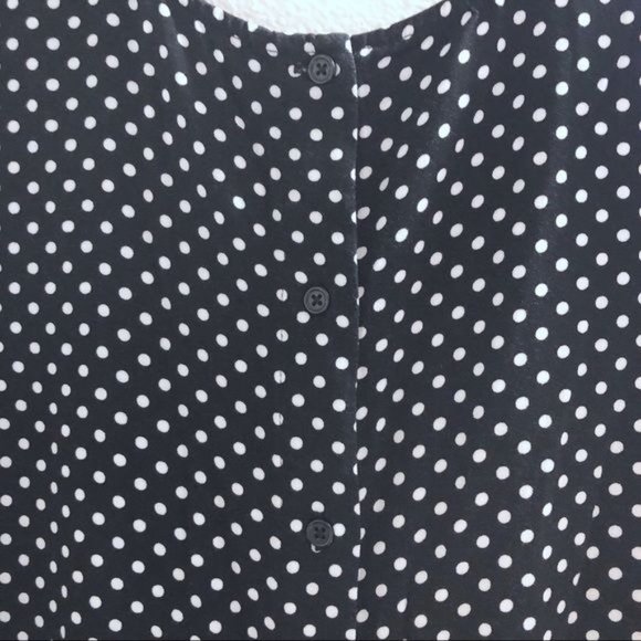 Popsugar Black White Polka Dot Button-Back Tank L - Picture 5 of 6